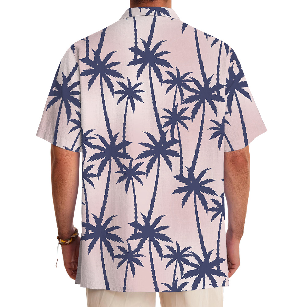 Island Palm Seamless Pattern Pink Hawaiian Shirt