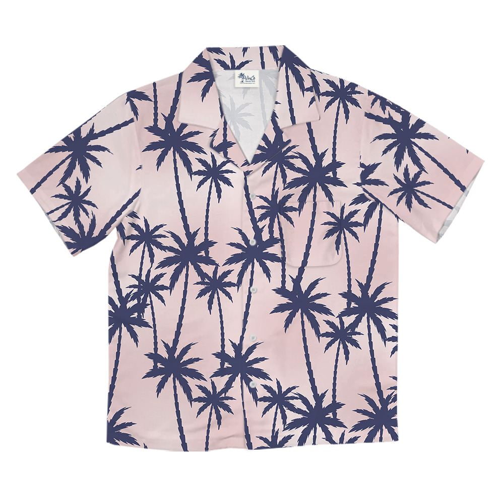 Island Palm Seamless Pattern Pink Hawaiian Shirt