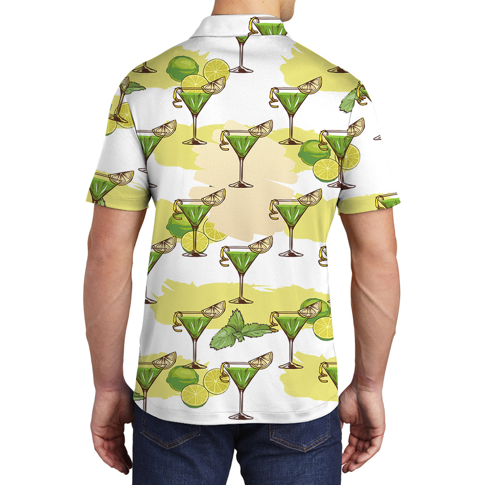 Polo Shirt With Summer Cocktail Print