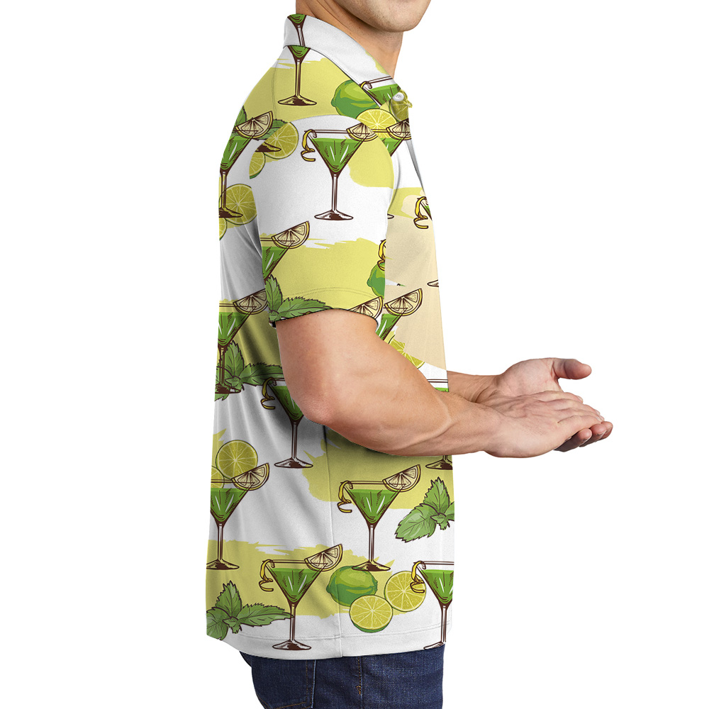 Polo Shirt With Summer Cocktail Print