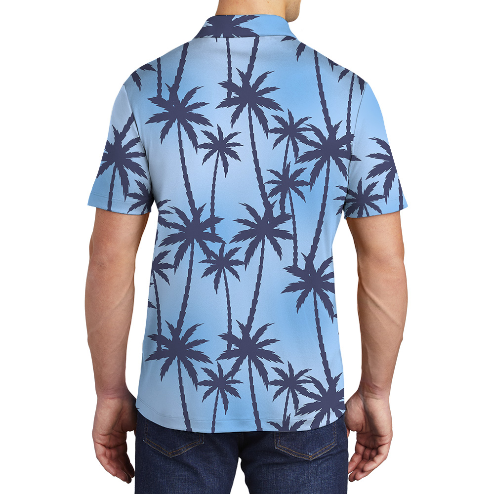 Blue Hawaiian Summer Design Polo Shirt