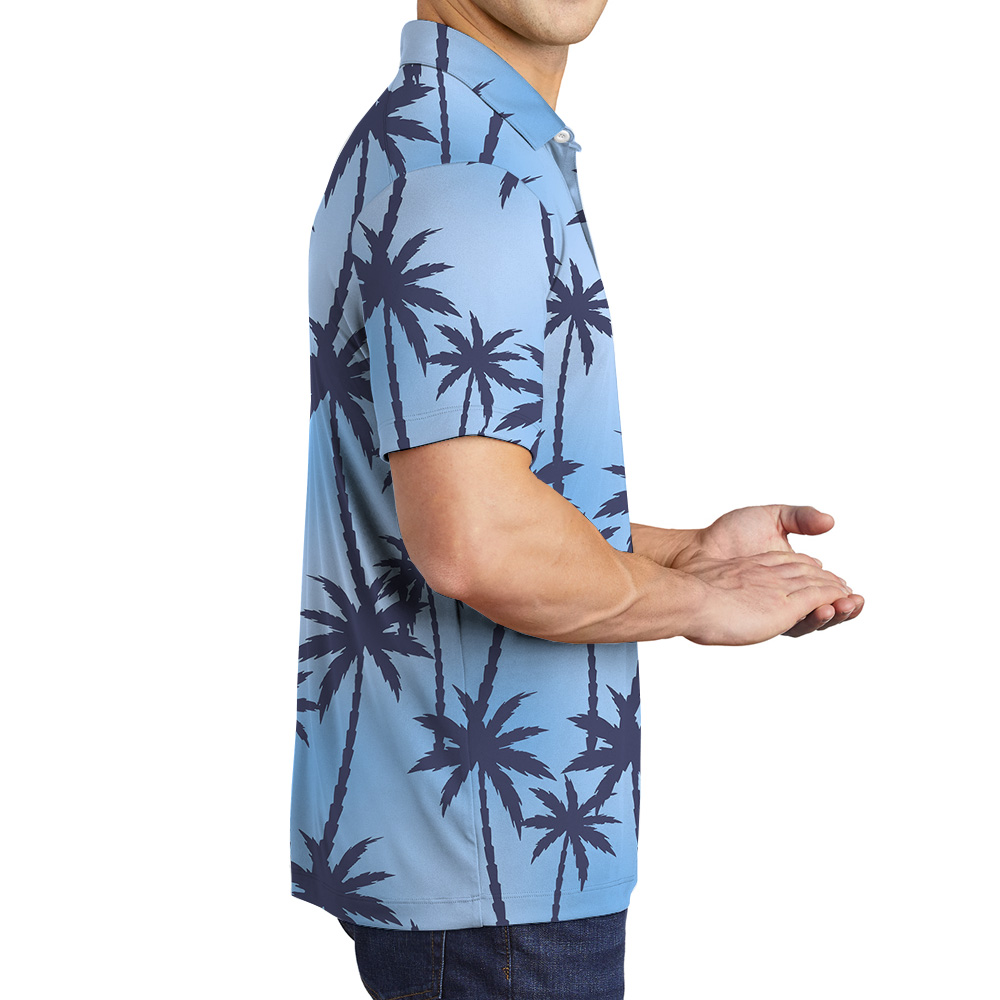 Blue Hawaiian Summer Design Polo Shirt