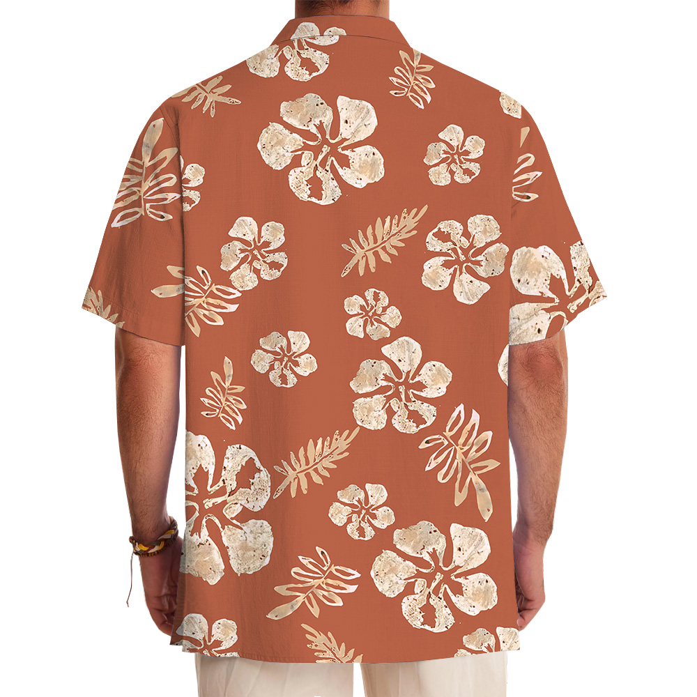 Premium Orange Hawaiian Shirt Tropical Vibe