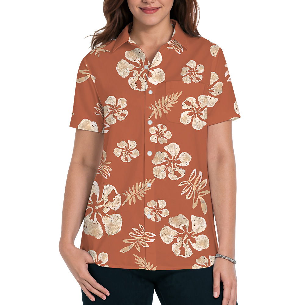 Premium Orange Hawaiian Shirt Tropical Vibe