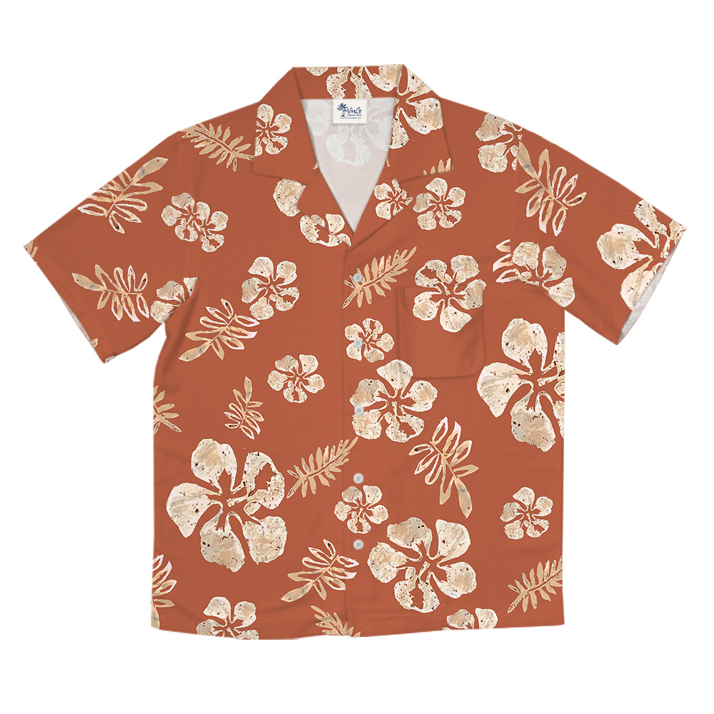 Premium Orange Hawaiian Shirt Tropical Vibe
