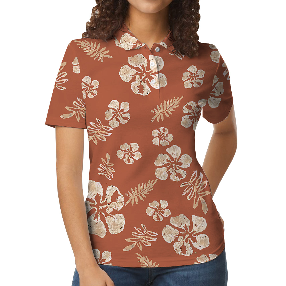 Premium Orange Polo Shirt Tropical Vibe