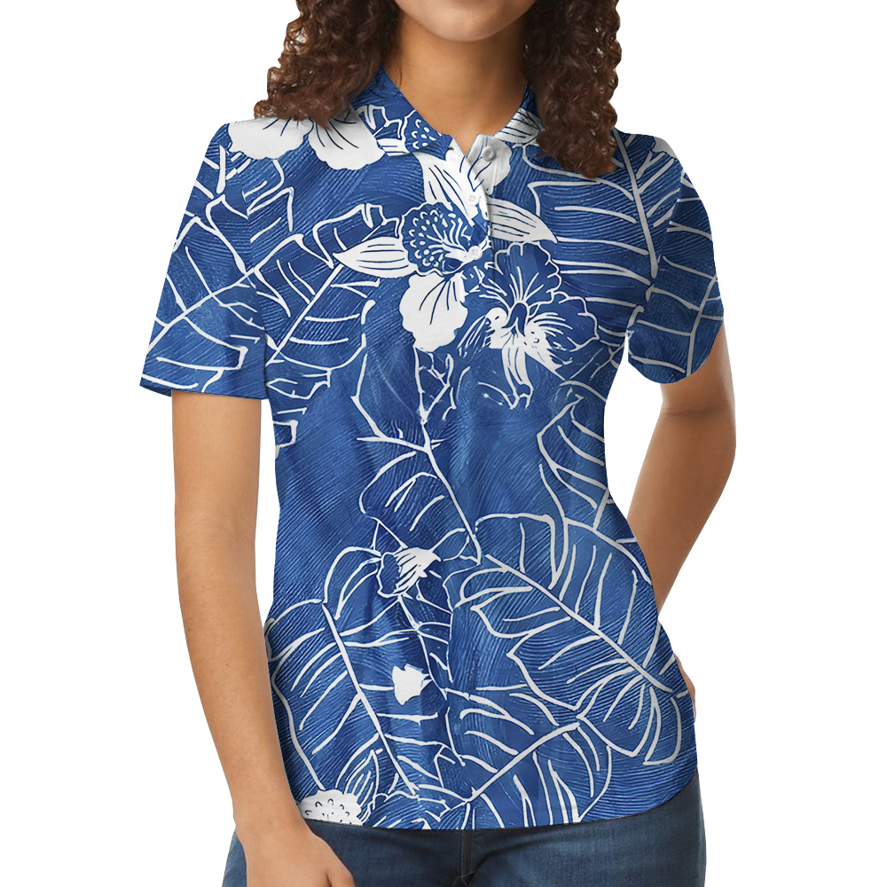 Ocean Background Banana Leaf Orchid Polo Shirt