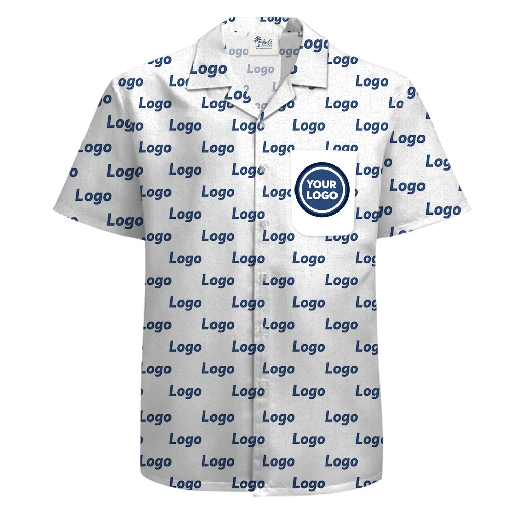 Customized Logo Hawaiian Shirt With Chest Pocket
