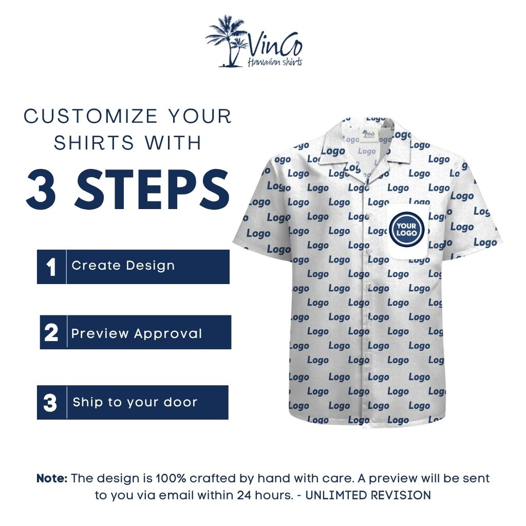 Customized Logo Hawaiian Shirt With Chest Pocket