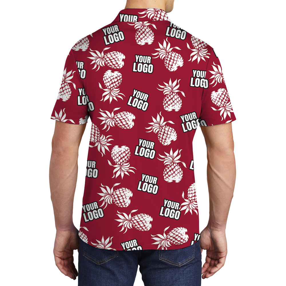 Custom Logo Red Pineapple Polo Shirt