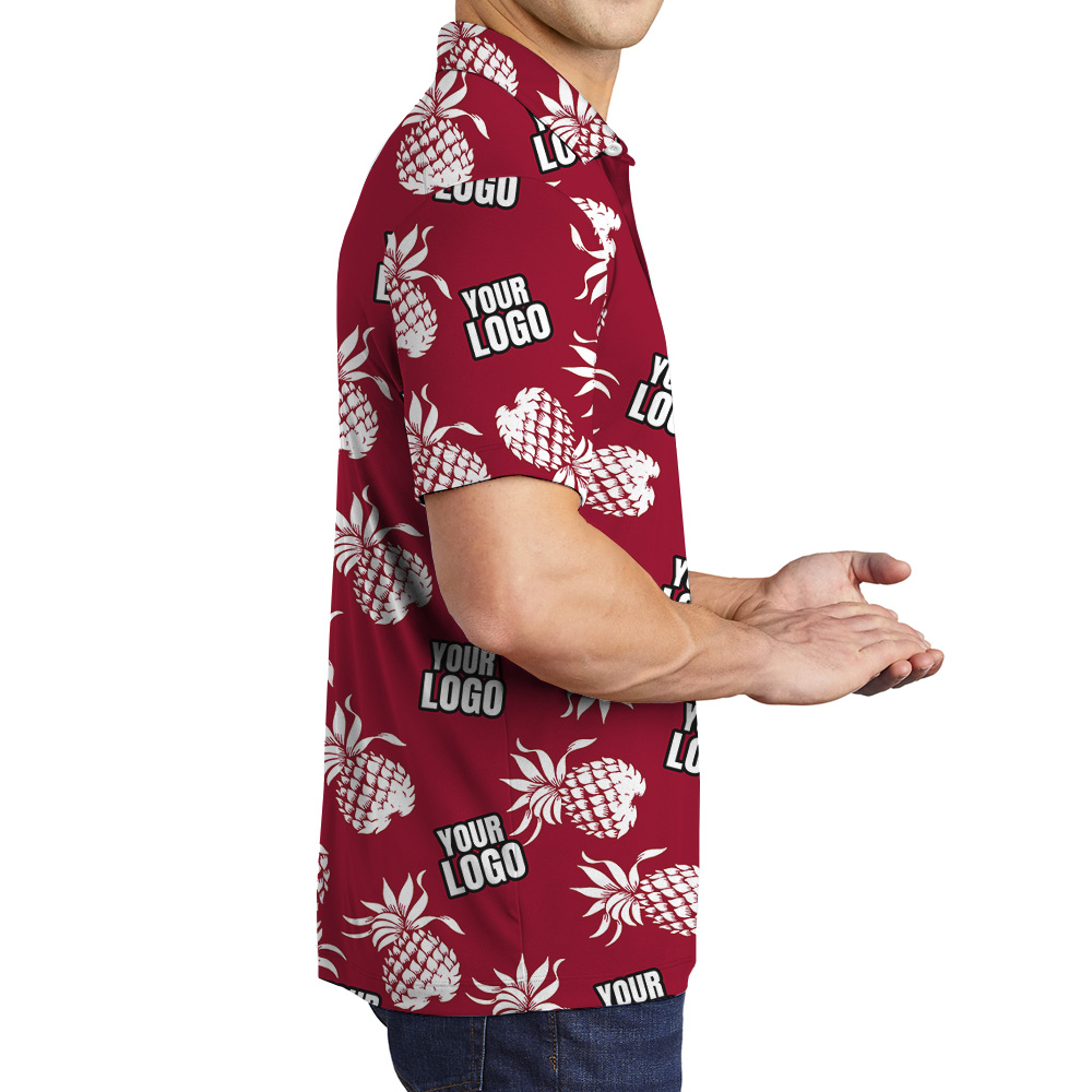 Custom Logo Red Pineapple Polo Shirt