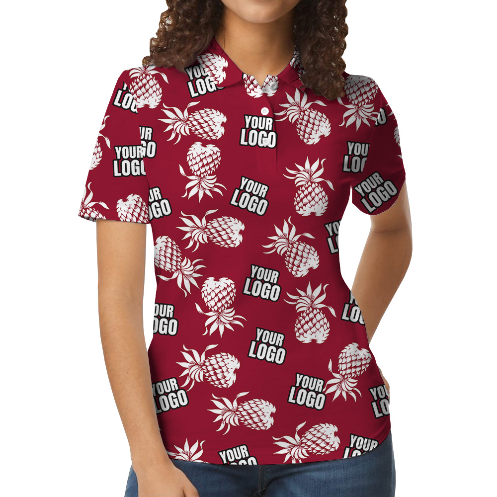 Custom Logo Red Pineapple Polo Shirt