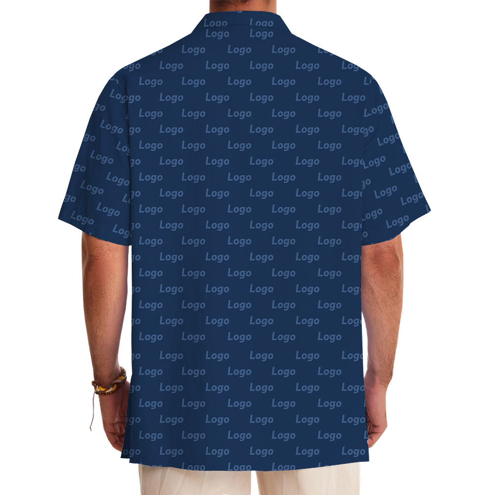 Custom Logo And Color Hawaiian Shirt With Pocket