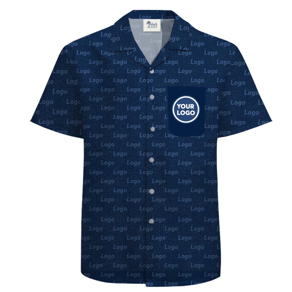 Custom Logo And Color Hawaiian Shirt With Pocket