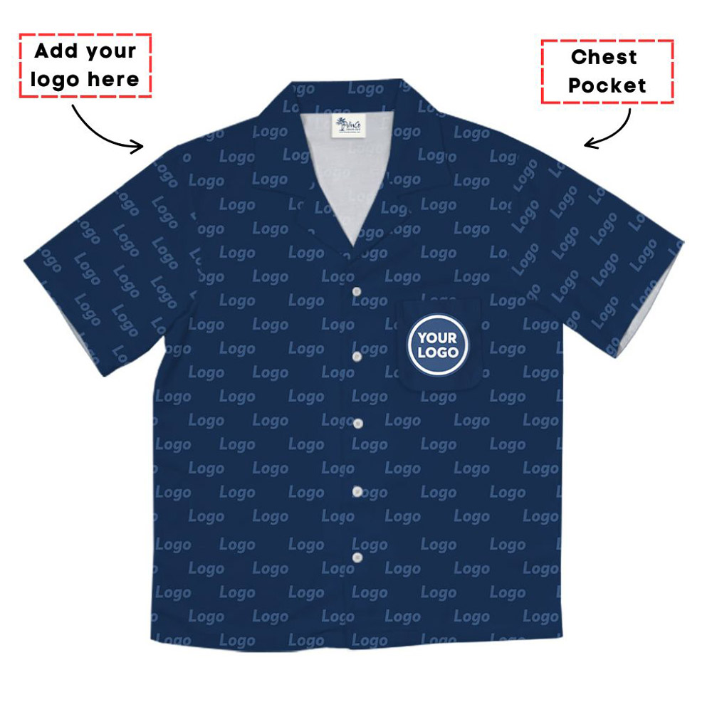 Custom Logo And Color Hawaiian Shirt With Pocket
