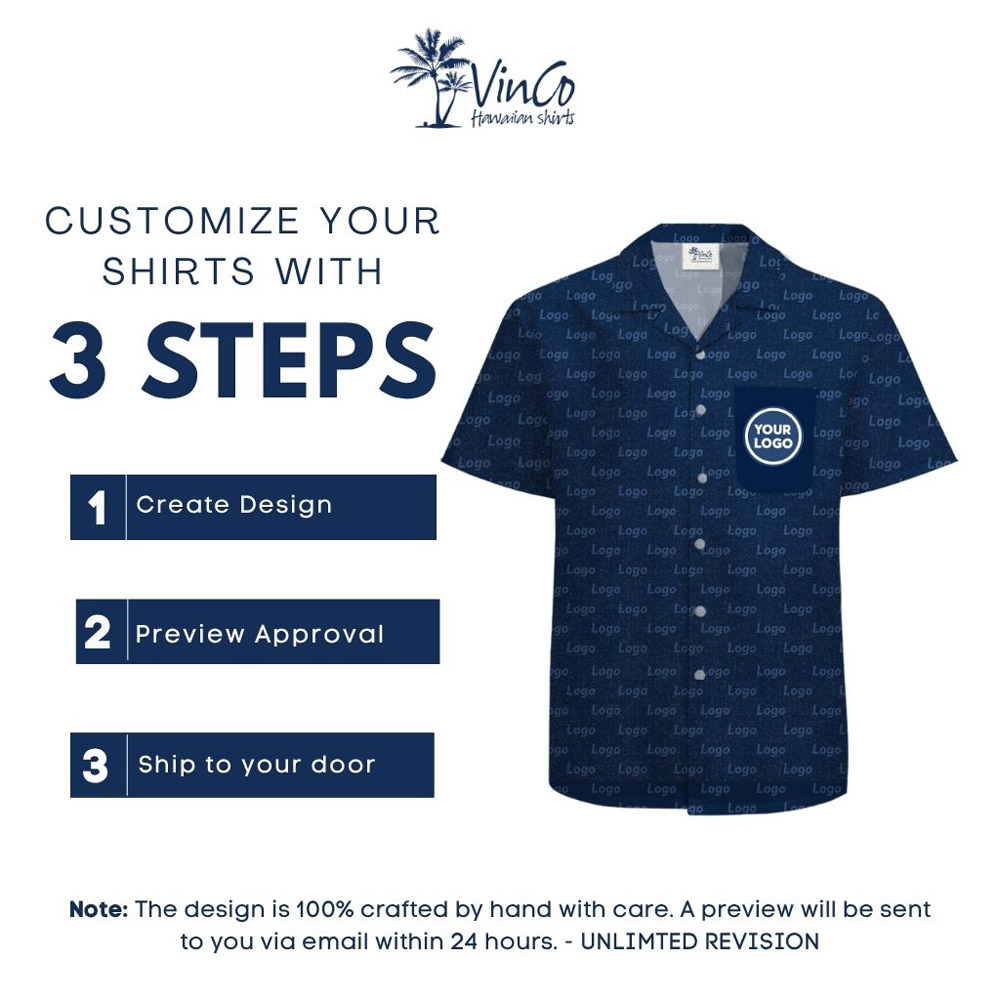 Custom Logo And Color Hawaiian Shirt With Pocket