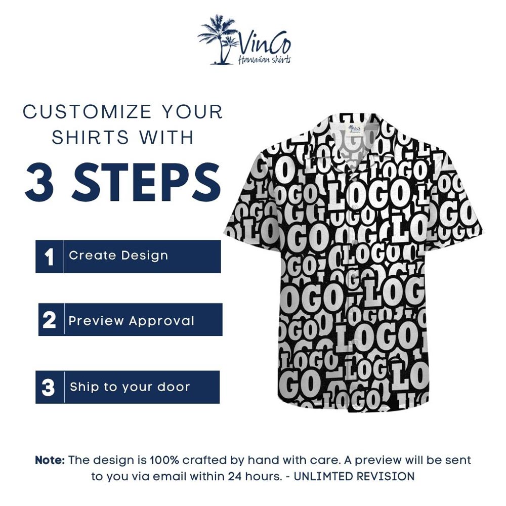 Full Custom Logo Hawaiian Shirt With Preview