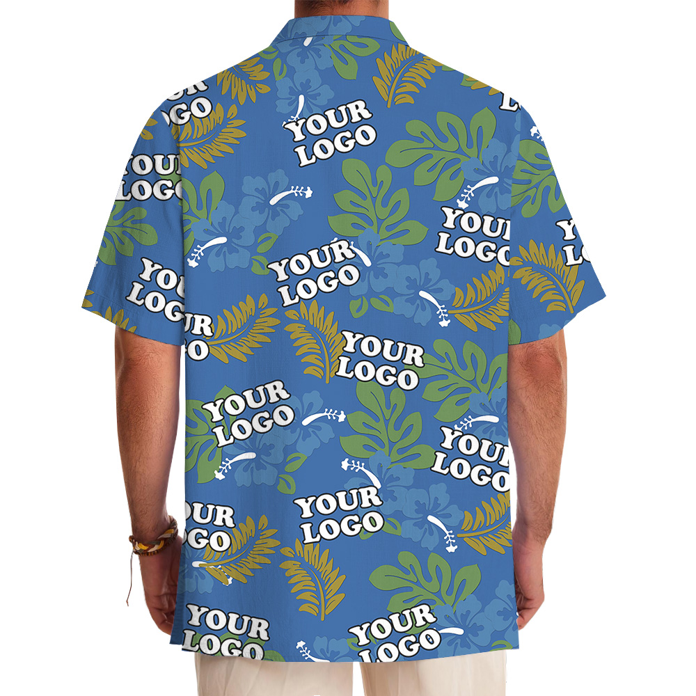Tropical Jungle Theme Pattern Custom Logo Hawaiian Shirt