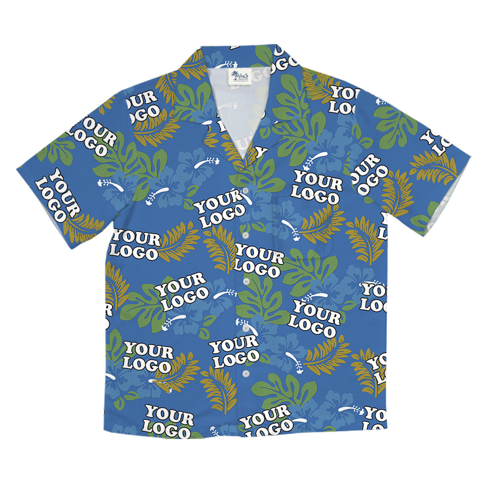 Tropical Jungle Theme Pattern Custom Logo Hawaiian Shirt