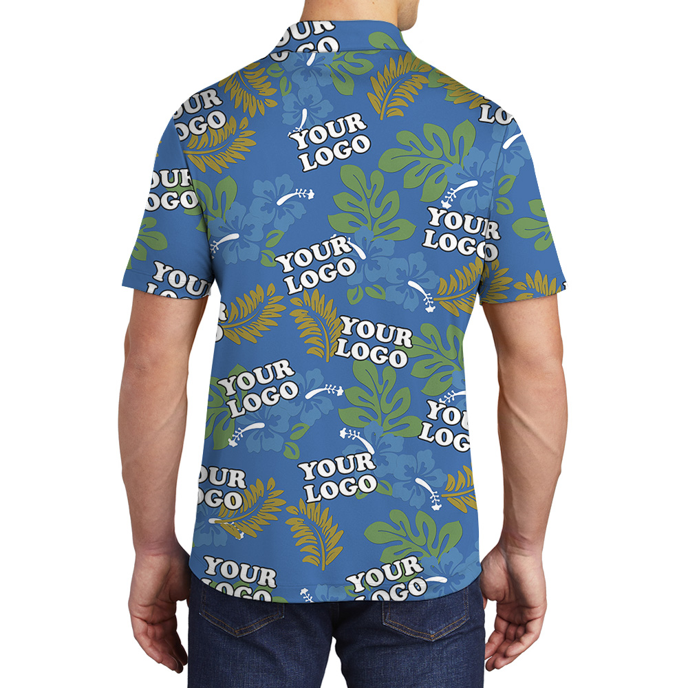 Tropical Jungle Theme Pattern Custom Logo Polo Shirt
