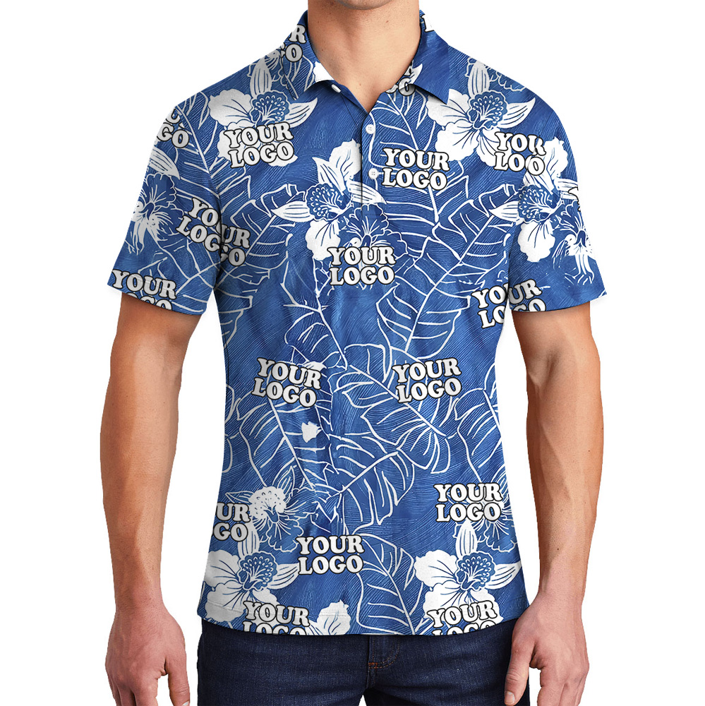 Custom Logo Ocean Background Banana Leaf Orchid Polo Shirt - variant image 1