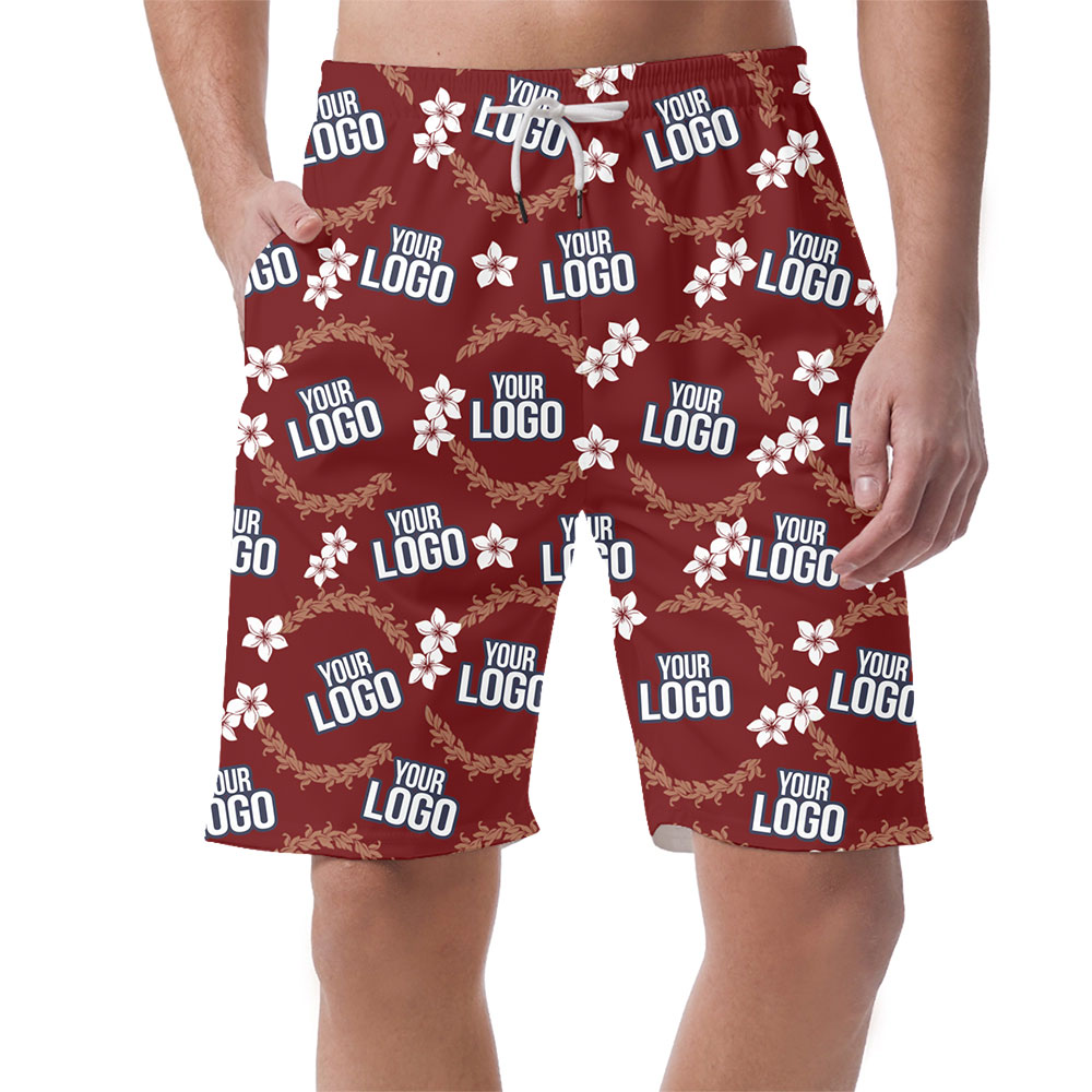 [Live Preview] Plumeria Flower And Wreath Custom Logo Shorts - variant image 1