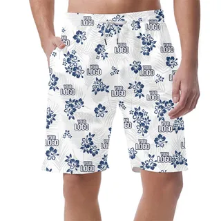 [Live Preview] Monochrome Hibiscus Custom Logo Shorts