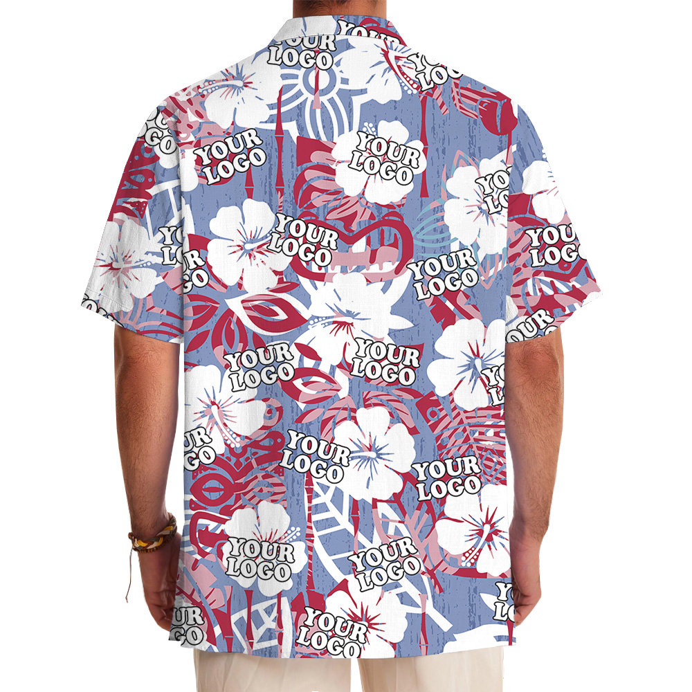 Hawaiian Shirt Tiki Tropical Floral Pattern With Custom Logo
