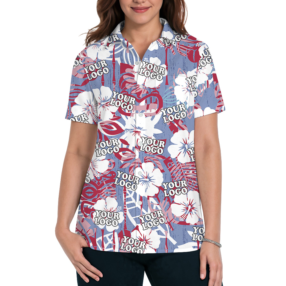 Hawaiian Shirt Tiki Tropical Floral Pattern With Custom Logo