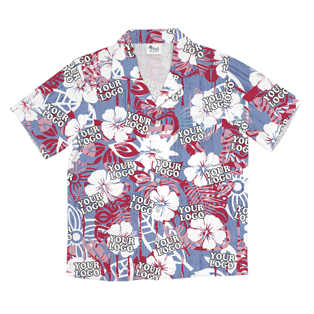 Hawaiian Shirt Tiki Tropical Floral Pattern With Custom Logo