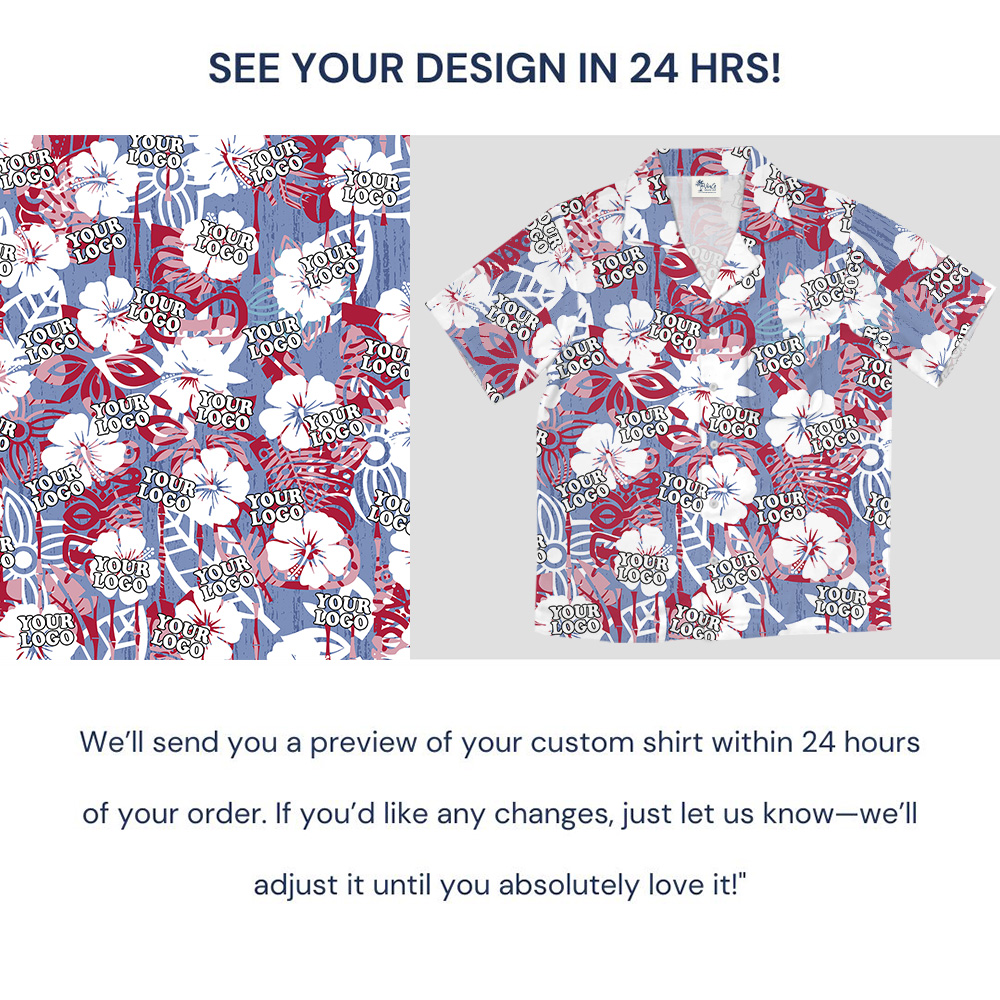Hawaiian Shirt Tiki Tropical Floral Pattern With Custom Logo