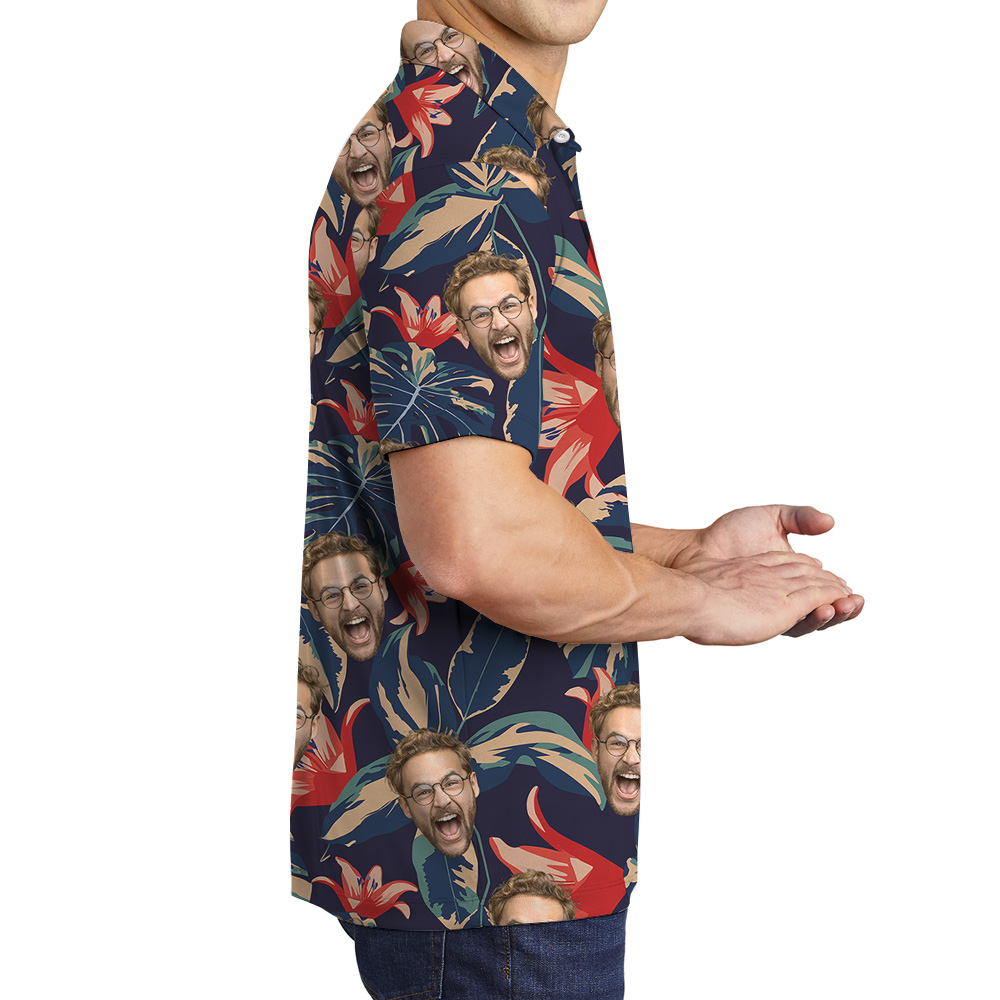 Funny Tropical Custom Face Pattern Polo Shirt
