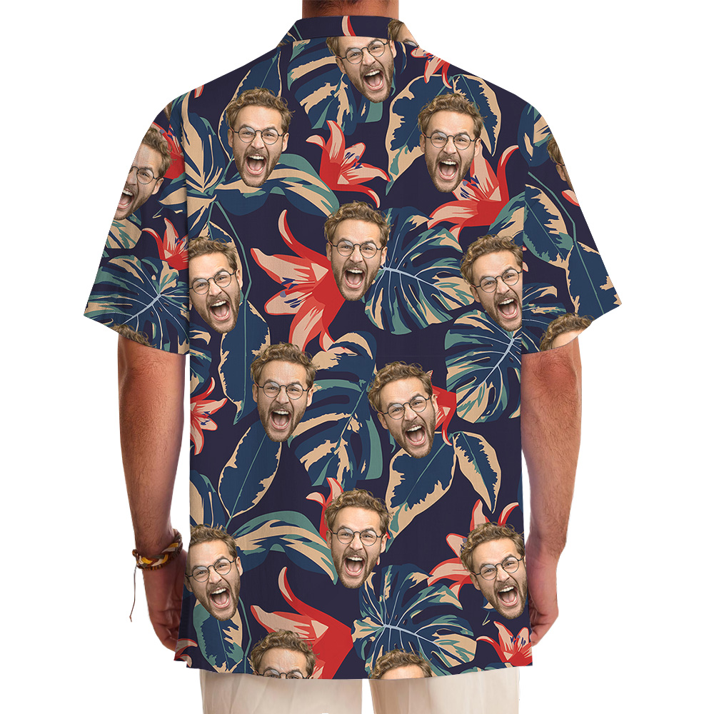 Funny Tropical Custom Face Pattern Hawaiian Shirt
