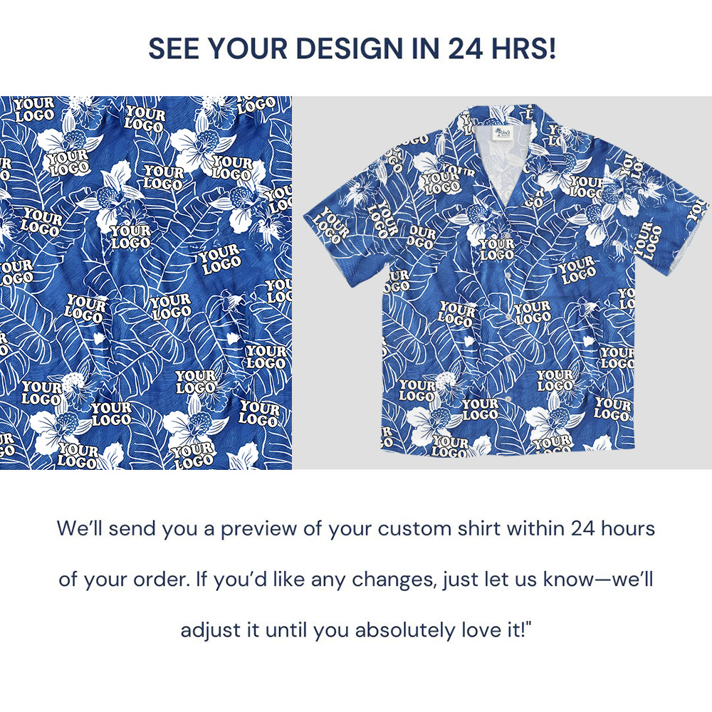 Custom Logo Ocean Background Banana Leaf Orchid Hawaiian Shirt