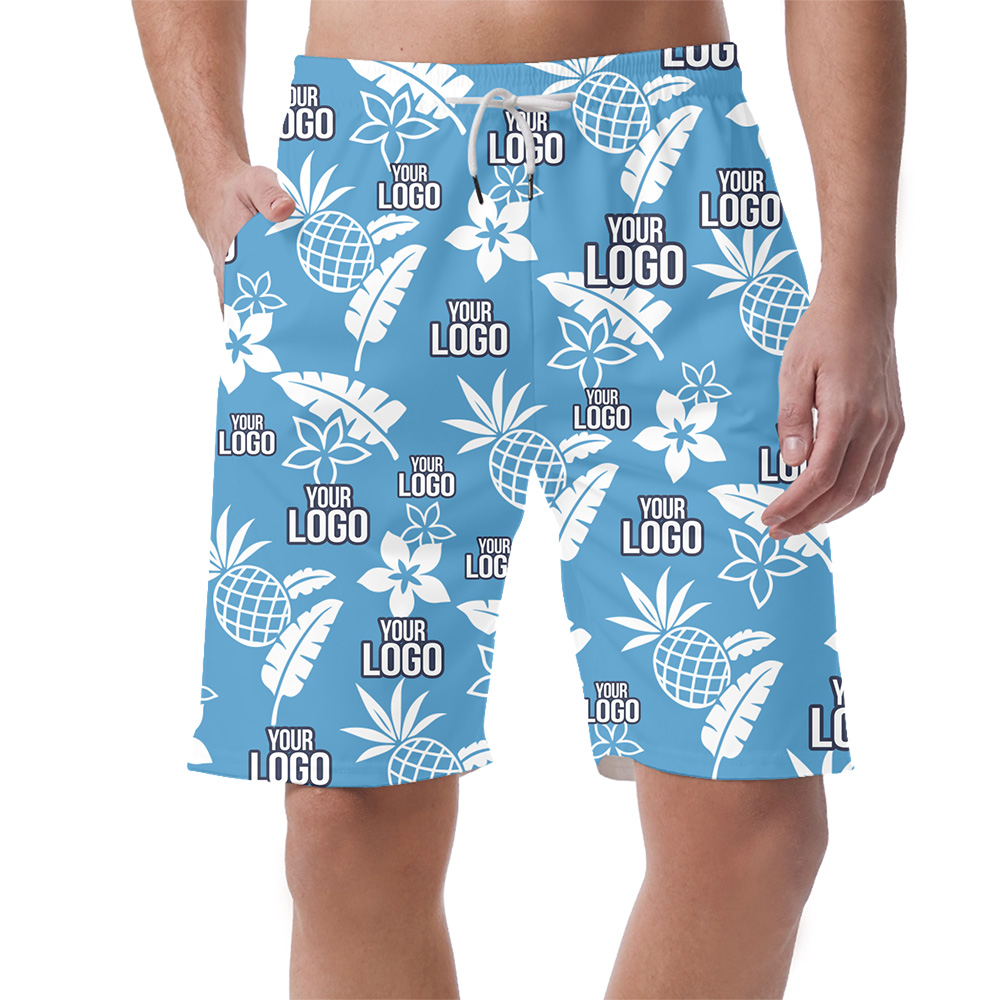 [Live Preview] Tropical Pattern Custom Logo Shorts - variant image 1
