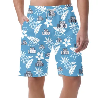 [Live Preview] Tropical Pattern Custom Logo Shorts