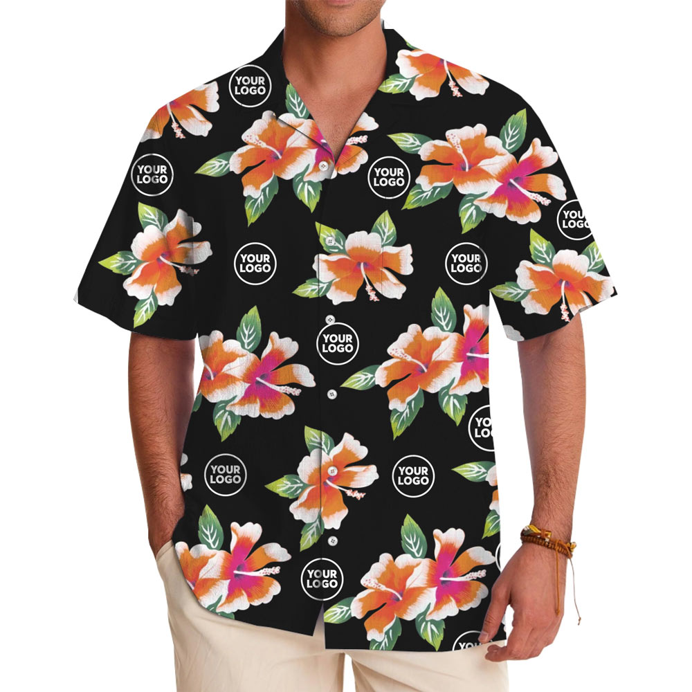 [ Live Preview] Big Floral Hawaiian Shirt With Custom Logo - variant image 1