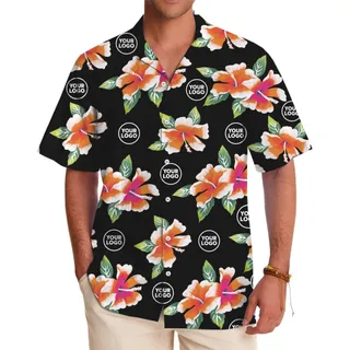 [ Live Preview] Big Floral Hawaiian Shirt With Custom Logo