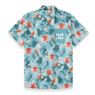 Tropical Paradise Custom Pocket Button Down Shirt