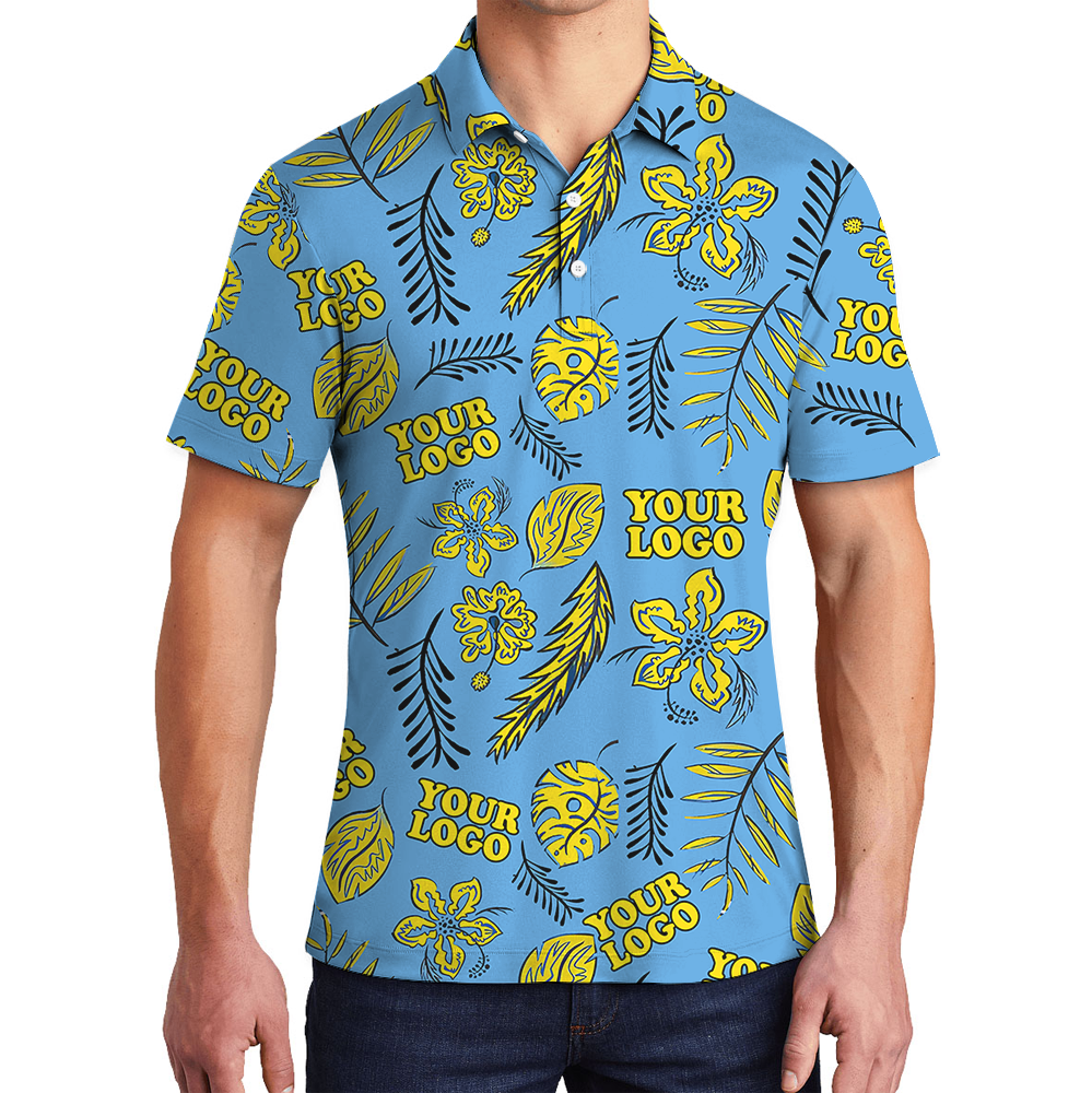 Custom Logo Polo Shirt With Tropical Pattern - variant image 1