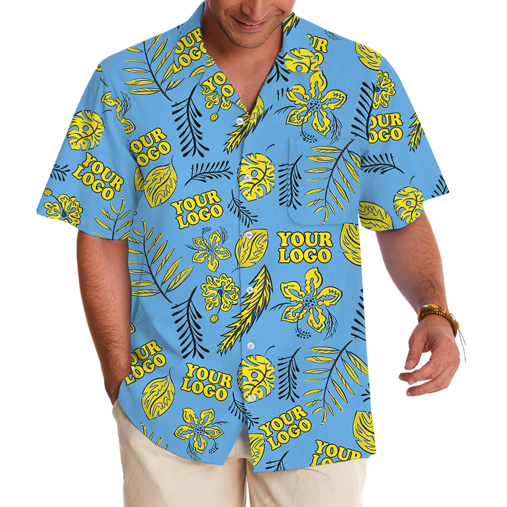 Custom Logo Hawaiian Shirt With Tropical Pattern - variant image 1