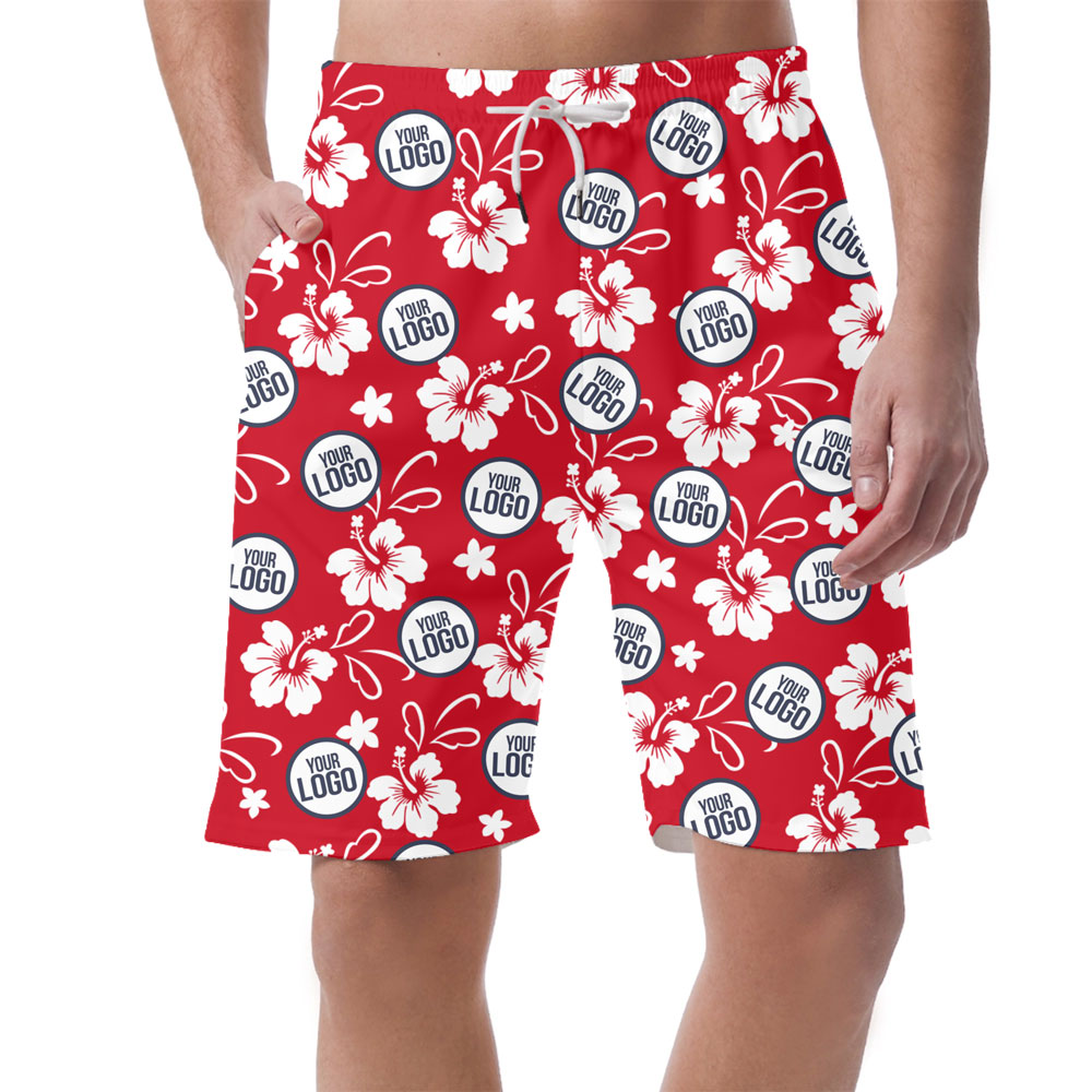 [Live Preview] Custom Logo Tropical Floral Print Shorts - variant image 1