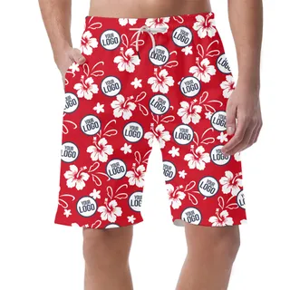 [Live Preview] Custom Logo Tropical Floral Print Shorts