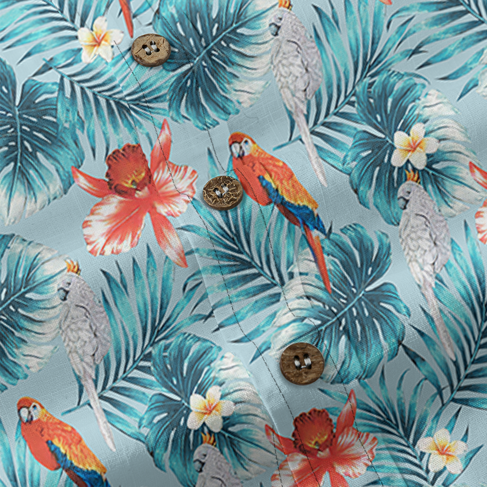 Tropical Paradise Custom Pocket Button Down Shirt
