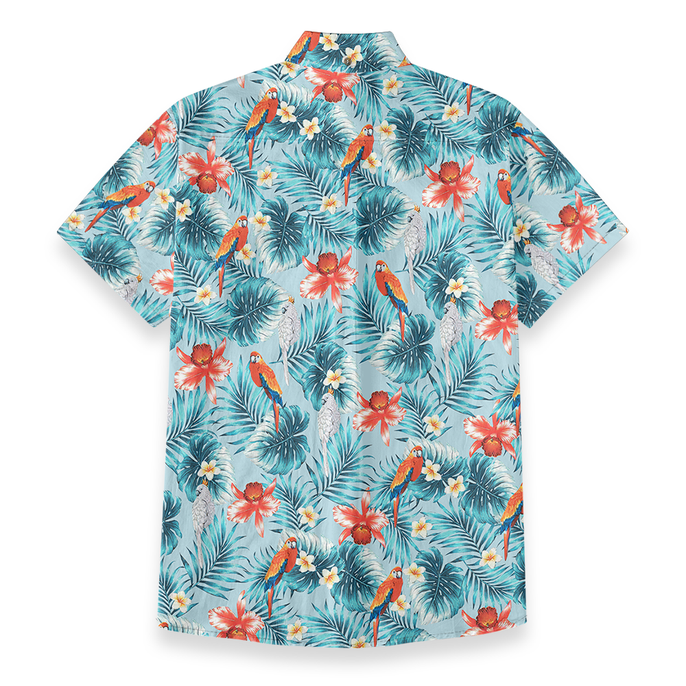 Tropical Paradise Custom Pocket Button Down Shirt