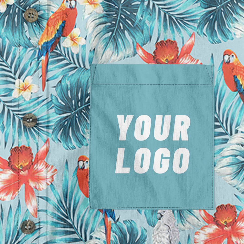 Tropical Paradise Custom Pocket Button Down Shirt