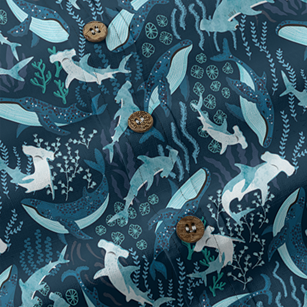 Ocean Adventure Custom Pocket Button Down Shirt