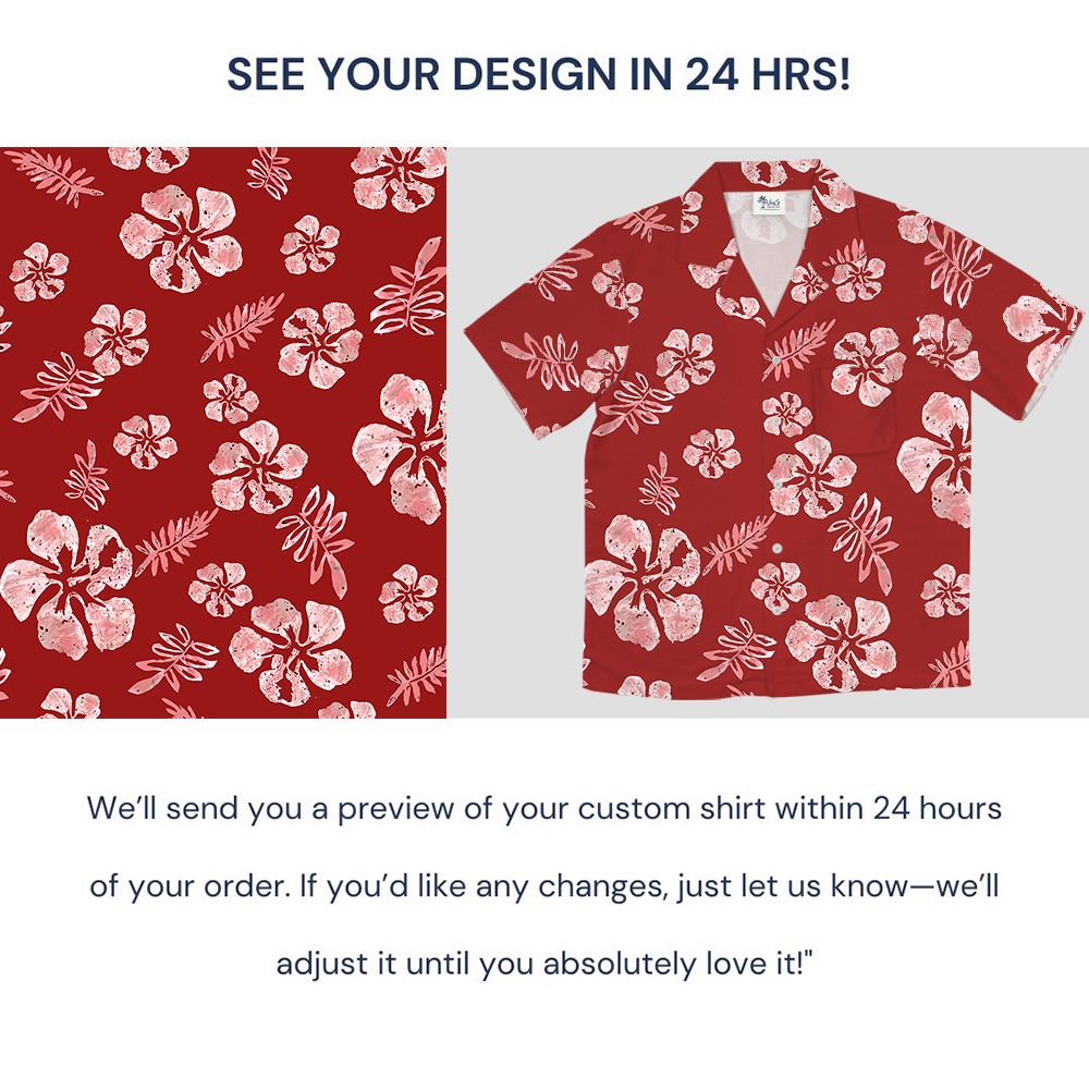 Tropical Red Hibiscus Hawaiian Shirt