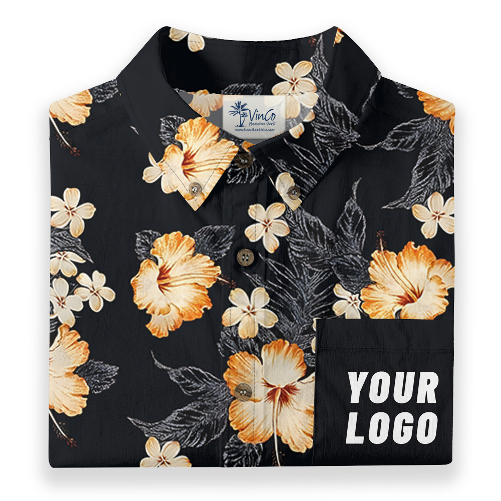 Hibiscus Elegance Custom Pocket Button Down Shirt