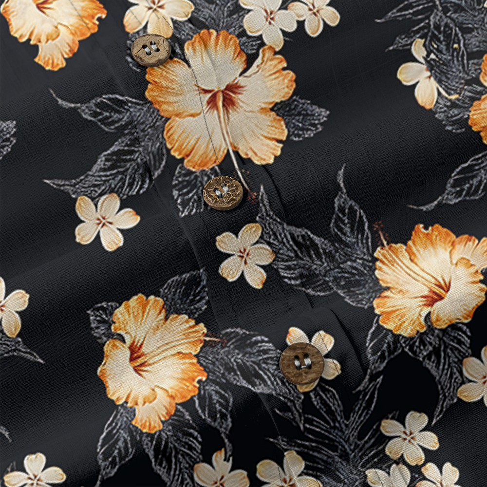 Hibiscus Elegance Custom Pocket Button Down Shirt